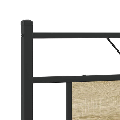 Metal Bed Frame without Mattress Sonoma Oak 183x213 cm