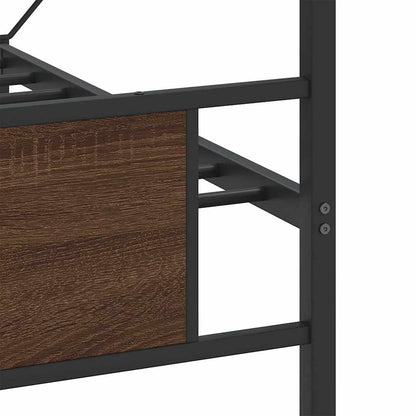 Metal Bed Frame without Mattress Brown Oak 180x200 cm Super King