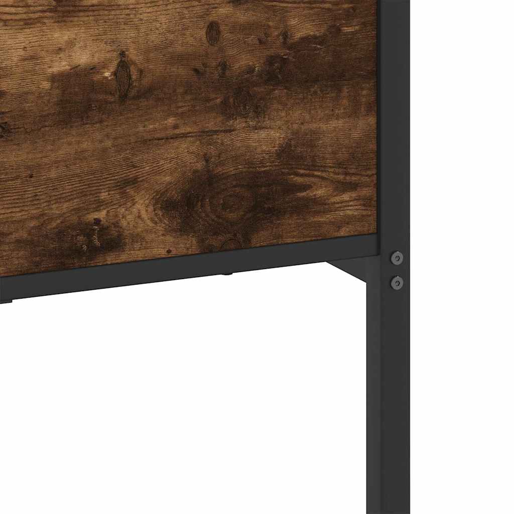 Metal Bed Frame without Mattress Smoked Oak 193x201 cm