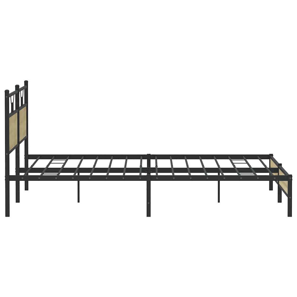 Metal Bed Frame without Mattress Sonoma Oak 193x201 cm