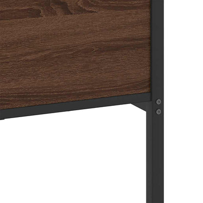 Metal Bed Frame without Mattress Brown Oak 180x200 cm Super King