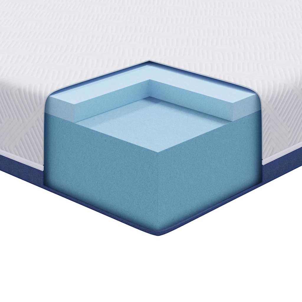 Mattress White and Blue 90 x 200 cm Gel-Infused Foam