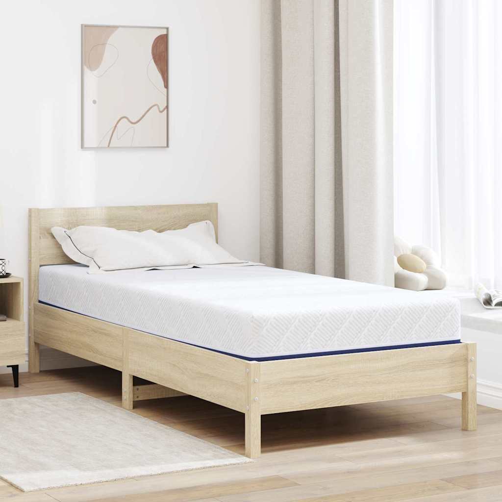 Mattress White and Blue 90 x 200 cm Gel-Infused Foam