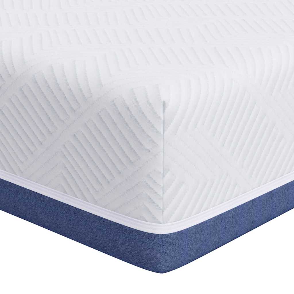 Mattress White and Blue 90 x 200 cm Gel-Infused Foam