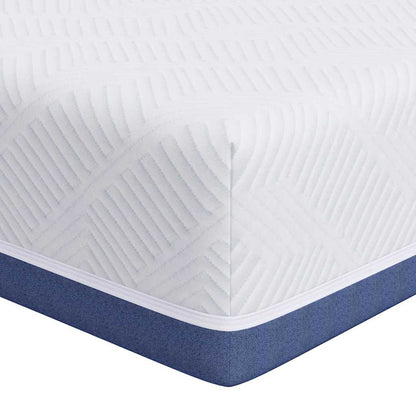 Mattress White and Blue 90 x 200 cm Gel-Infused Foam
