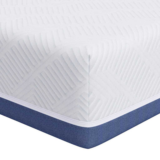 Mattress White and Blue 90 x 200 cm Gel-Infused Foam