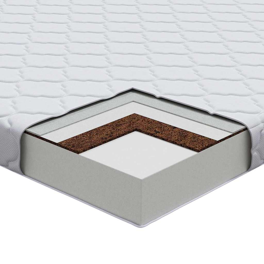 Mattress White 140 x 200 cm PU Foam