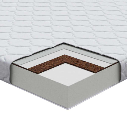 Mattress White 140 x 200 cm PU Foam