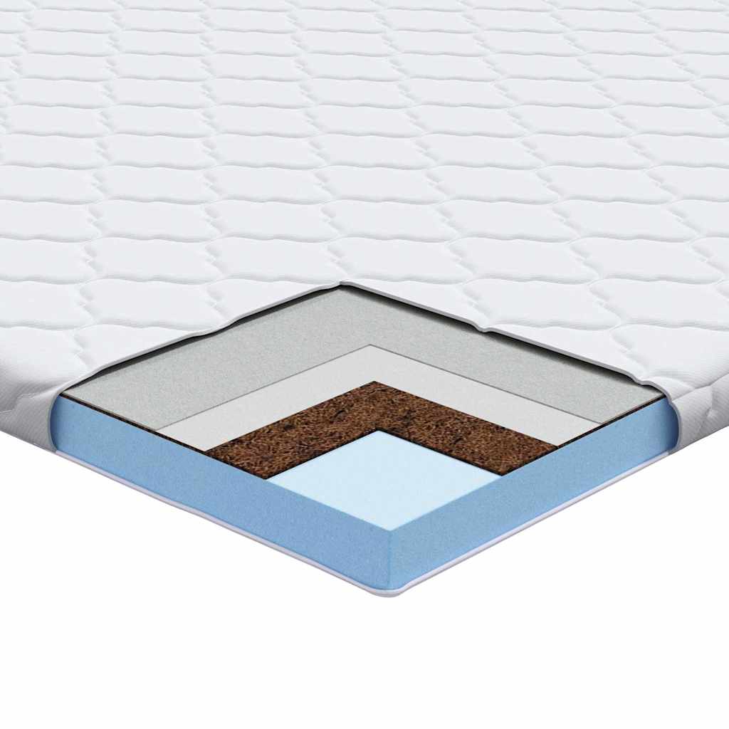 Coconut Topper White 90 x 200 x 5 cm Jaquard Fabric