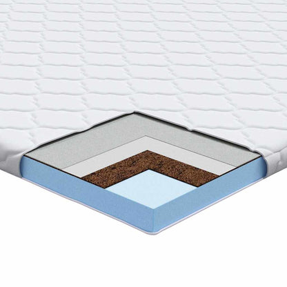 Coconut Topper White 90 x 200 x 5 cm Jaquard Fabric