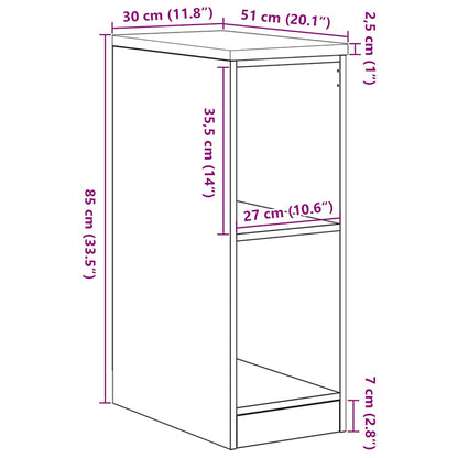 Garage Storage Cabinet Sonoma Oak 30x51x85 cm Solid Wood Pine