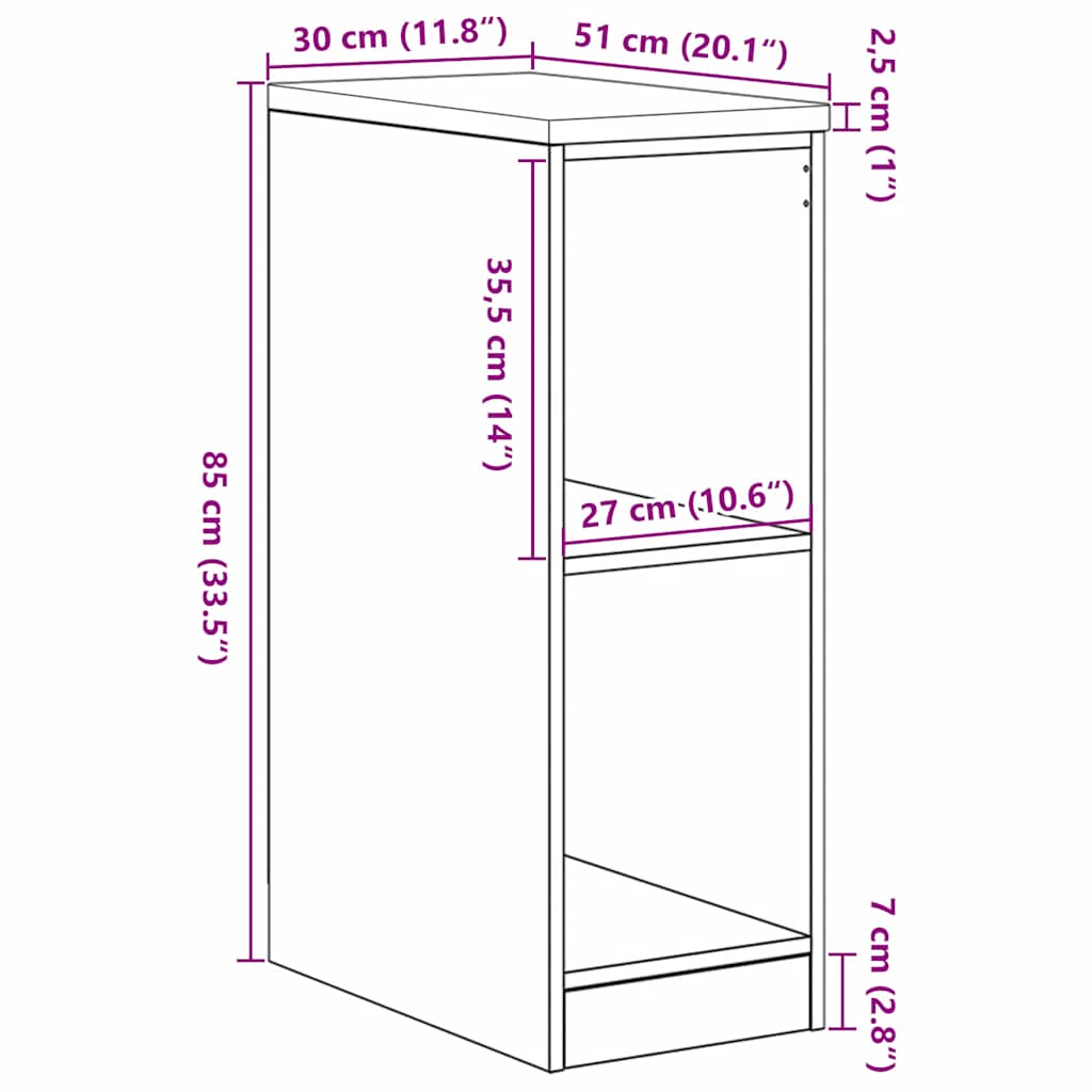 Garage Storage Cabinet Artisan Oak 30x51x85 cm Solid Wood Pine
