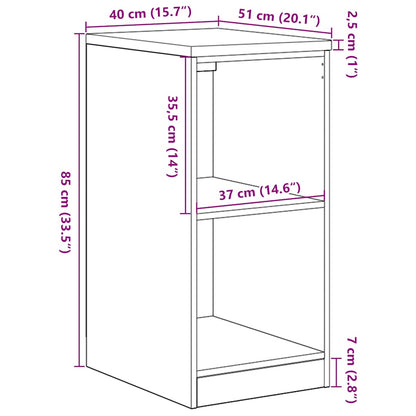 Garage Storage Cabinet Grey Sonoma 40x51x85 cm Solid Wood Pine