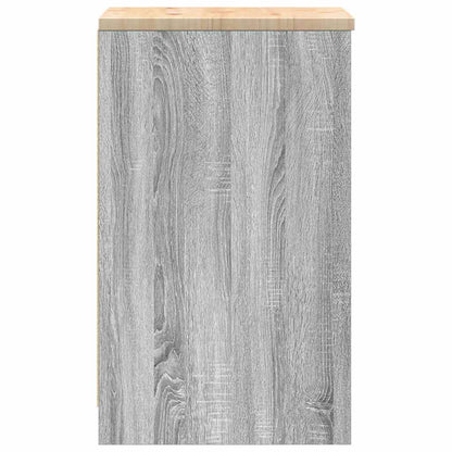 Garage Storage Cabinet Grey Sonoma 40x51x85 cm Solid Wood Pine