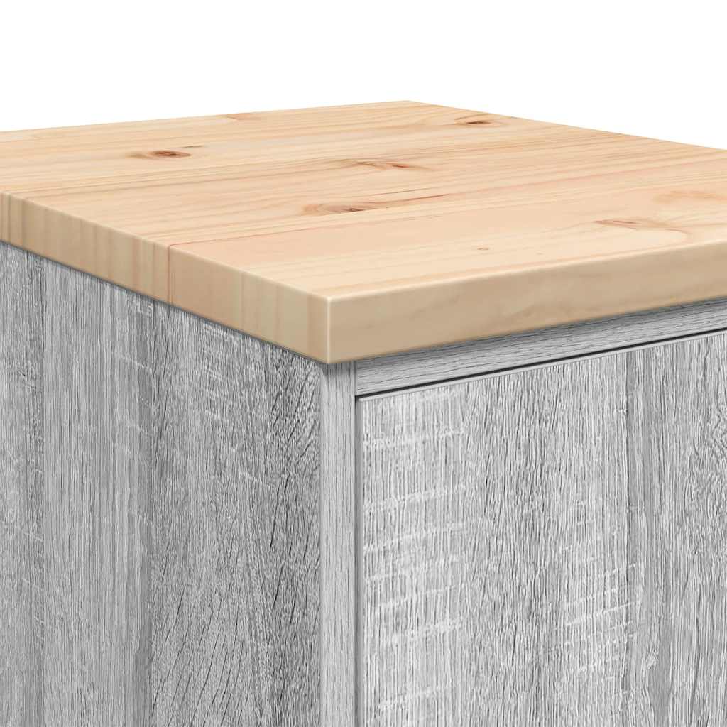 Garage Storage Cabinet Grey Sonoma 40x51x85 cm Solid Wood Pine