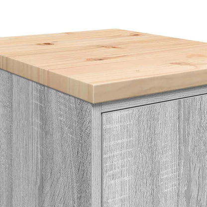 Garage Storage Cabinet Grey Sonoma 40x51x85 cm Solid Wood Pine