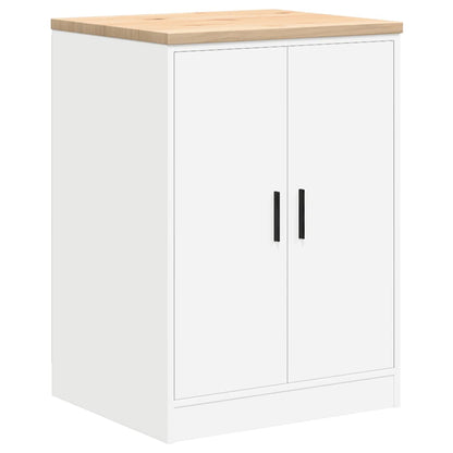 Garage Storage Cabinet White 60x51x85 cm Solid Wood Pine