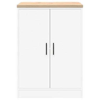 Garage Storage Cabinet White 60x51x85 cm Solid Wood Pine