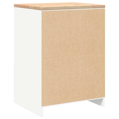 Garage Storage Cabinet White 60x51x85 cm Solid Wood Pine