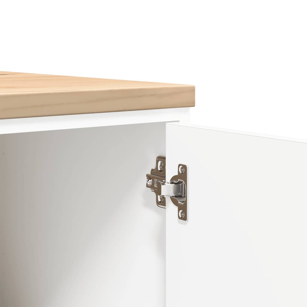 Garage Storage Cabinet White 60x51x85 cm Solid Wood Pine