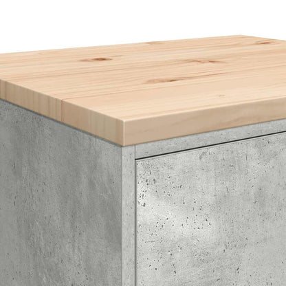 Garage Storage Cabinet Concrete Grey 60x51x85 cm Solid Wood Pine