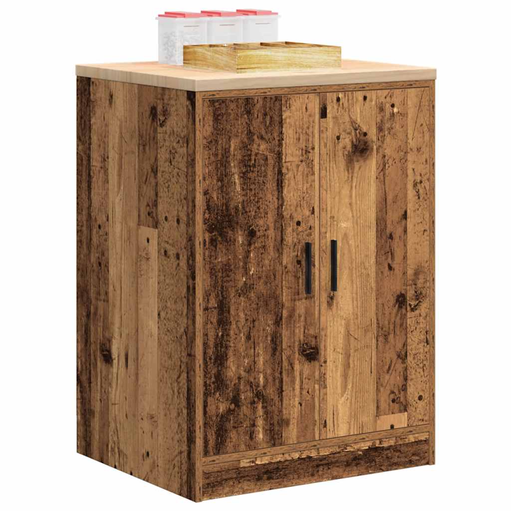 Garage Storage Cabinet Old Wood 60x51x85 cm Solid Wood Pine