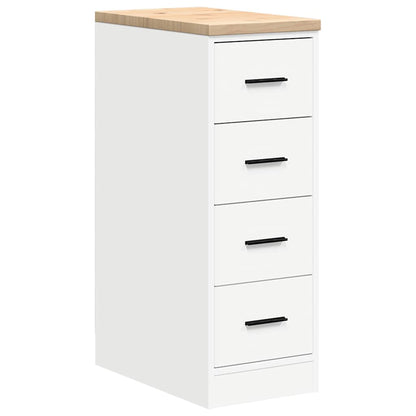 Garage Storage Cabinet White 30x51x85 cm Solid Wood Pine