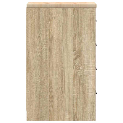 Garage Storage Cabinet Sonoma Oak 30x51x85 cm Solid Wood Pine