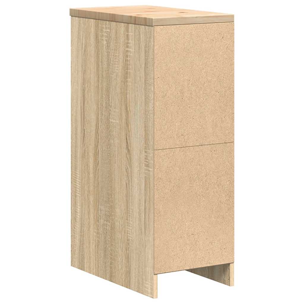 Garage Storage Cabinet Sonoma Oak 30x51x85 cm Solid Wood Pine