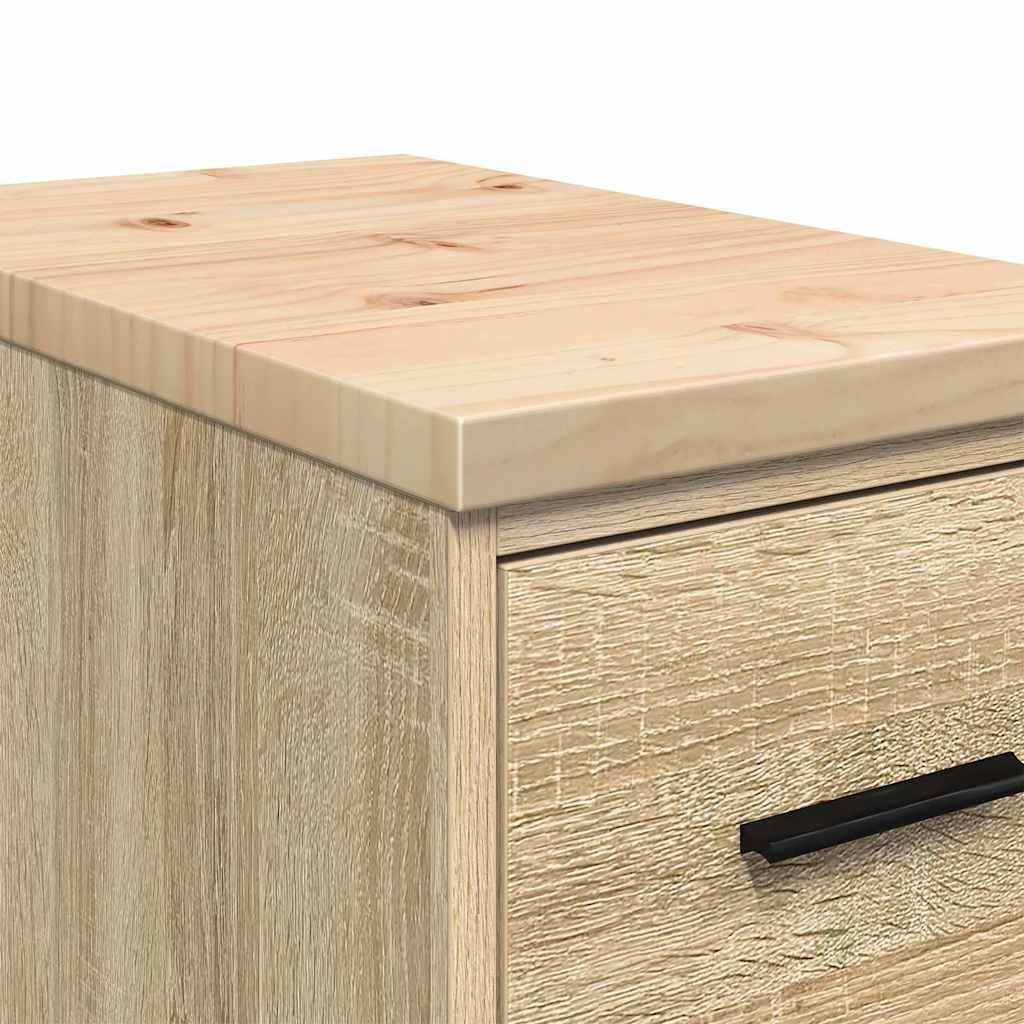 Garage Storage Cabinet Sonoma Oak 30x51x85 cm Solid Wood Pine