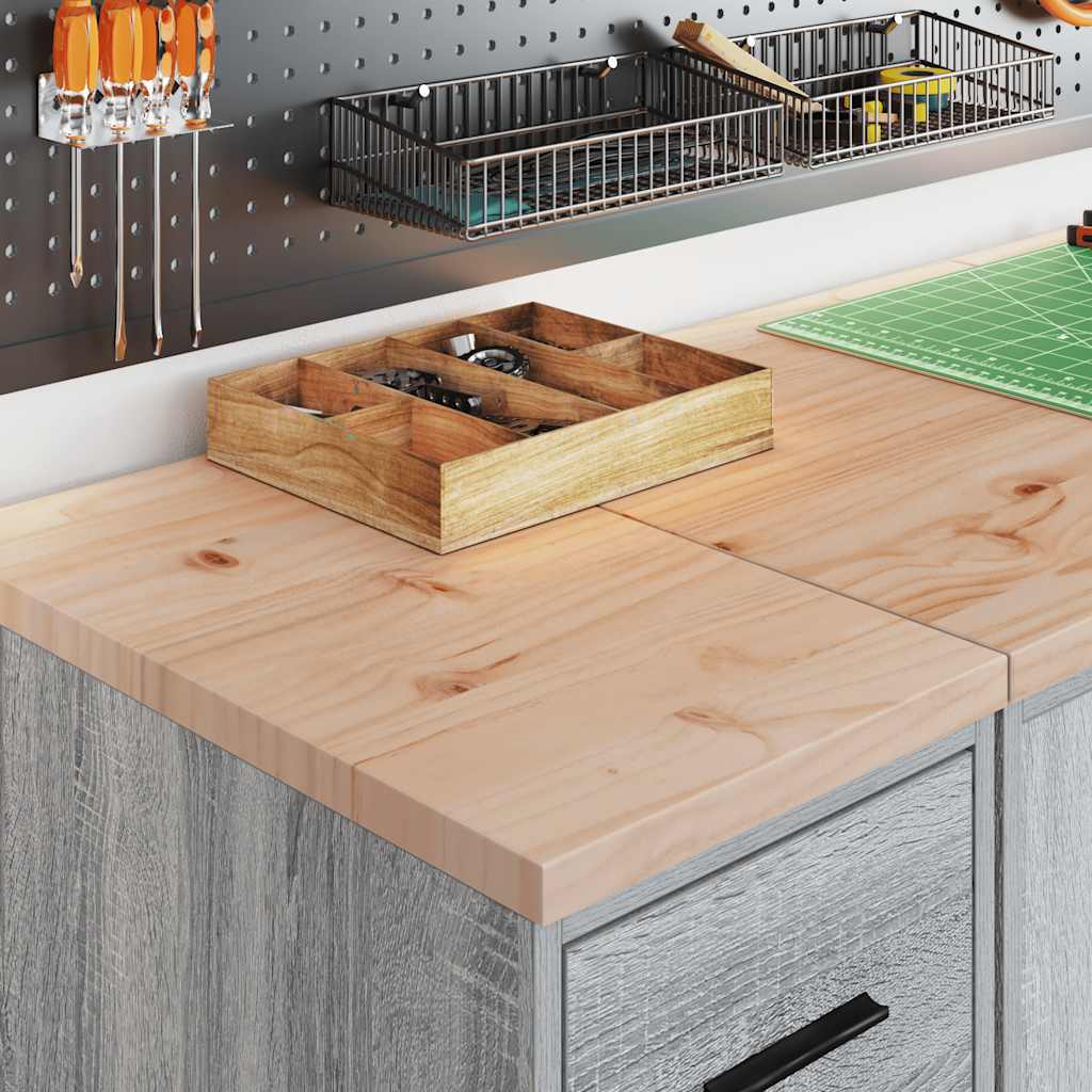 Garage Storage Cabinet Grey Sonoma 30x51x85 cm Solid Wood Pine