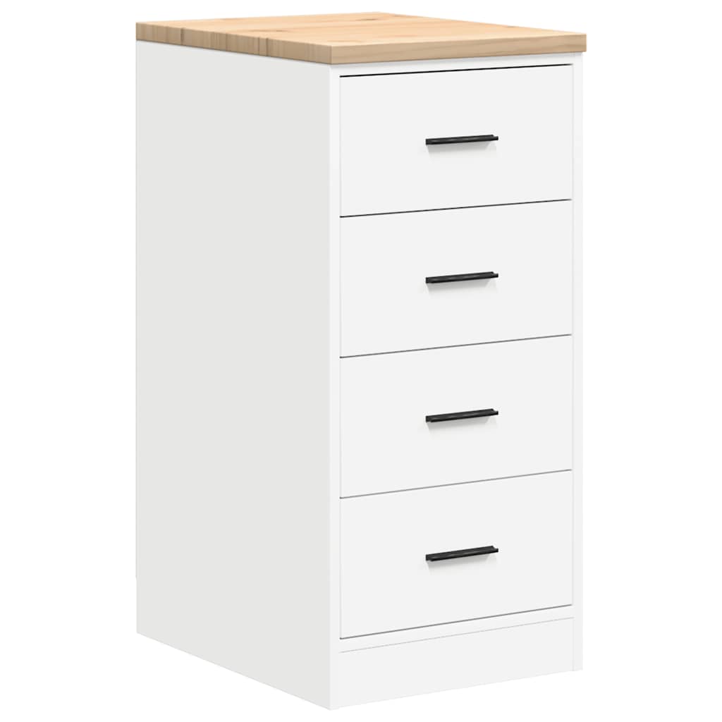 Garage Storage Cabinet White 40x51x85 cm Solid Wood Pine