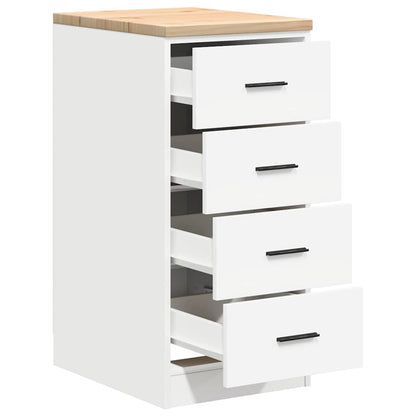 Garage Storage Cabinet White 40x51x85 cm Solid Wood Pine