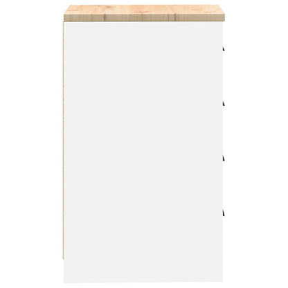 Garage Storage Cabinet White 40x51x85 cm Solid Wood Pine