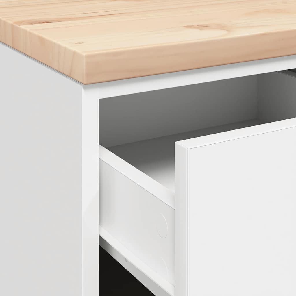 Garage Storage Cabinet White 40x51x85 cm Solid Wood Pine