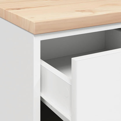 Garage Storage Cabinet White 40x51x85 cm Solid Wood Pine