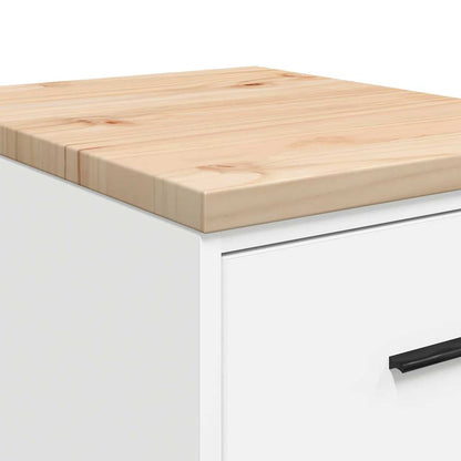 Garage Storage Cabinet White 40x51x85 cm Solid Wood Pine