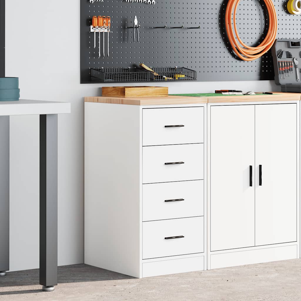 Garage Storage Cabinet White 40x51x85 cm Solid Wood Pine