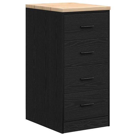 Garage Storage Cabinet Black 40x51x85 cm Solid Wood Pine
