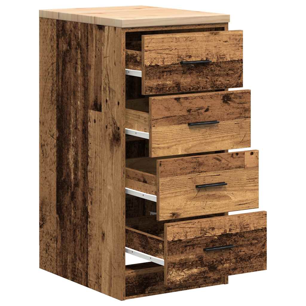 Garage Storage Cabinet Old Wood 40x51x85 cm Solid Wood Pine