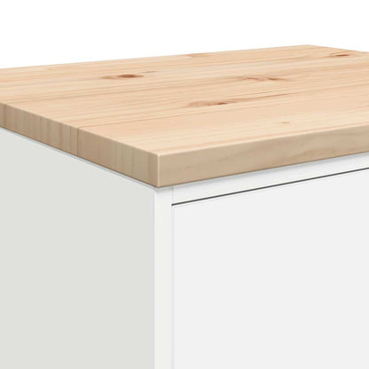 Garage Storage Cabinet White 60x51x85 cm Solid Wood Pine