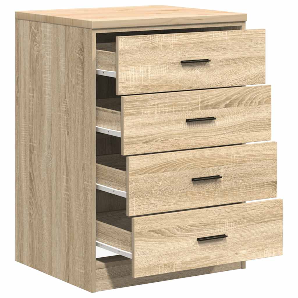 Garage Storage Cabinet Sonoma Oak 60x51x85 cm Solid Wood Pine