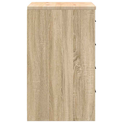 Garage Storage Cabinet Sonoma Oak 60x51x85 cm Solid Wood Pine