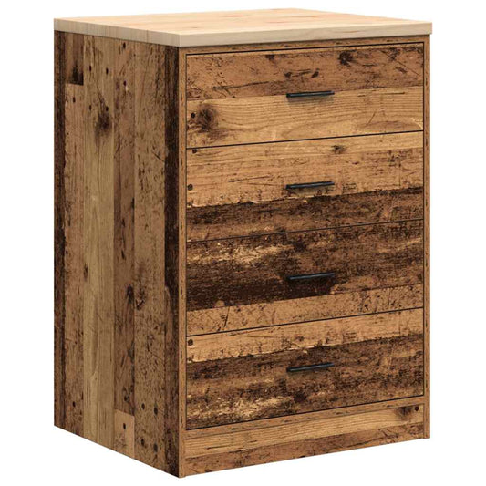 Garage Storage Cabinet Old Wood 60x51x85 cm Solid Wood Pine