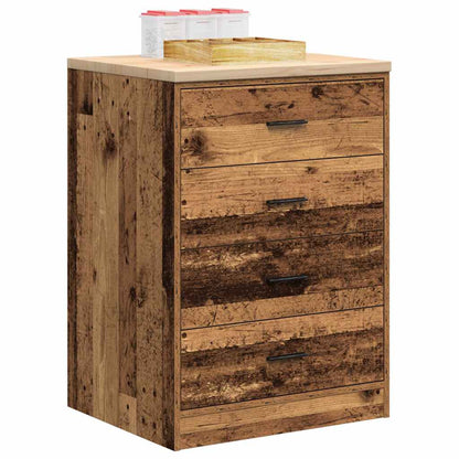 Garage Storage Cabinet Old Wood 60x51x85 cm Solid Wood Pine