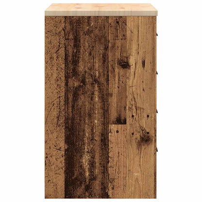 Garage Storage Cabinet Old Wood 60x51x85 cm Solid Wood Pine