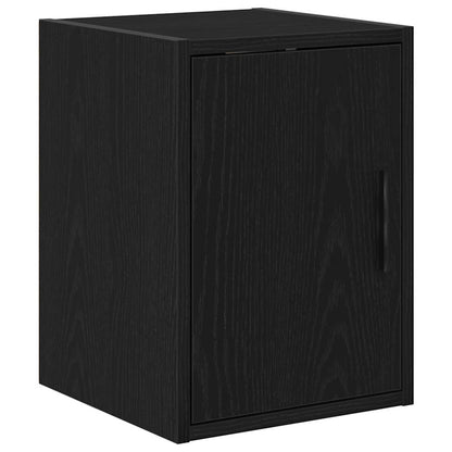 Garage Wall Cabinet Black Engineered Wood