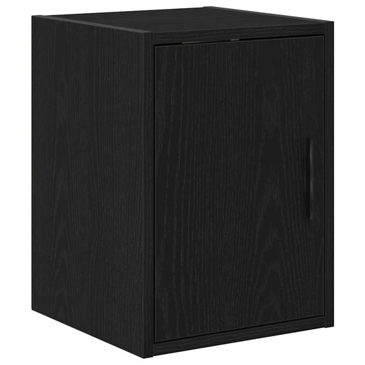 Garage Wall Cabinet Black Engineered Wood