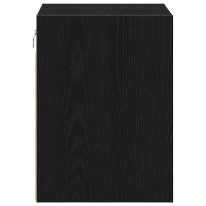 Garage Wall Cabinet Black Engineered Wood