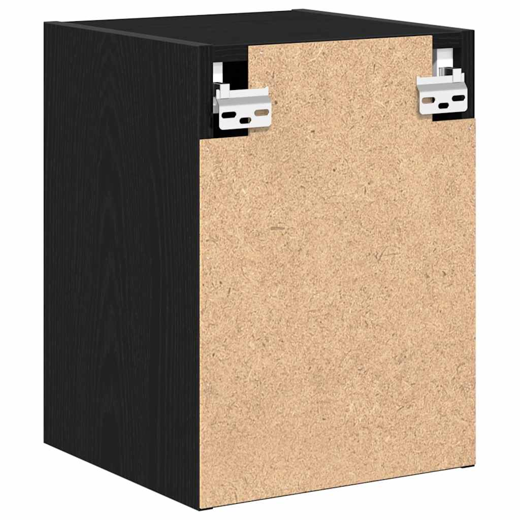 Garage Wall Cabinet Black Engineered Wood